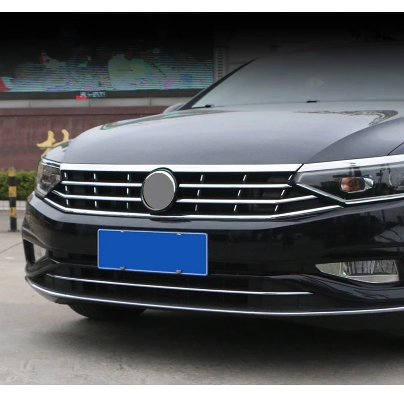 Para VW Passat B8.5 rejilla delantera Verchroomde 2021 2022 2023 2024 estilo de coche tira decorativa de edición estándar de alta configuración