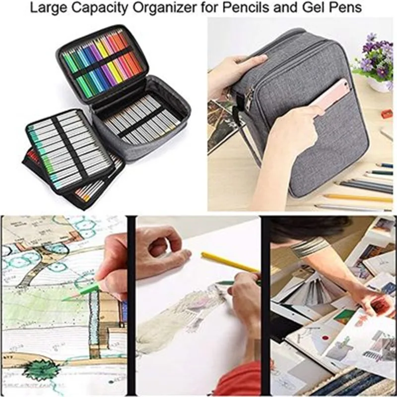 Imagem -05 - Slots Lápis Case Escola Escritório Pencilcase para Meninas Caneta Bolsa Grande Capacidade Papelaria Caixa Lápis Marcador Grande Kit Bolsa Penal 360