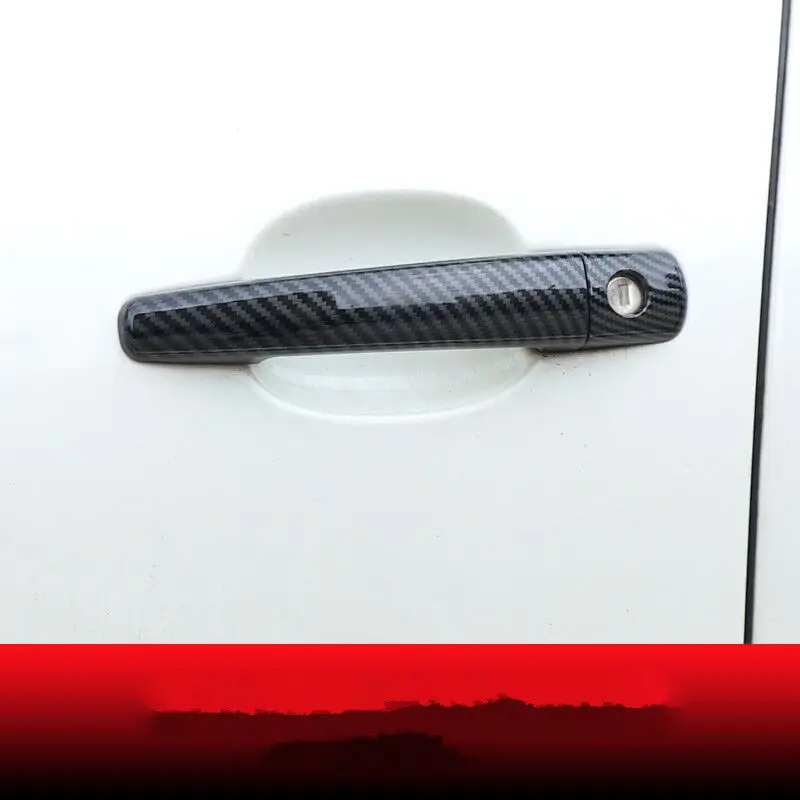 FOR Peugeot 208 2012 2013 2014 2015 2016 2017 2018 CHROME CARBON FIBER DOOR HANDLE COVER TRIM CAR STYLING ACCESSORIES