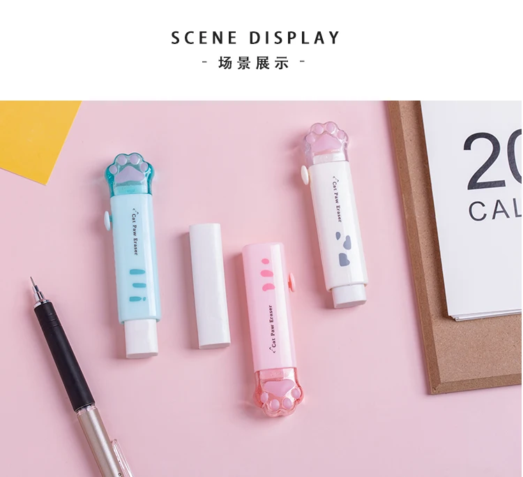 Kreativität einziehbare kawaii Katze Klaue Bleistift Radiergummi Push Pull Radiergummi profession elle Zeichnung Malerei niedlichen Schul bedarf – Detail 11