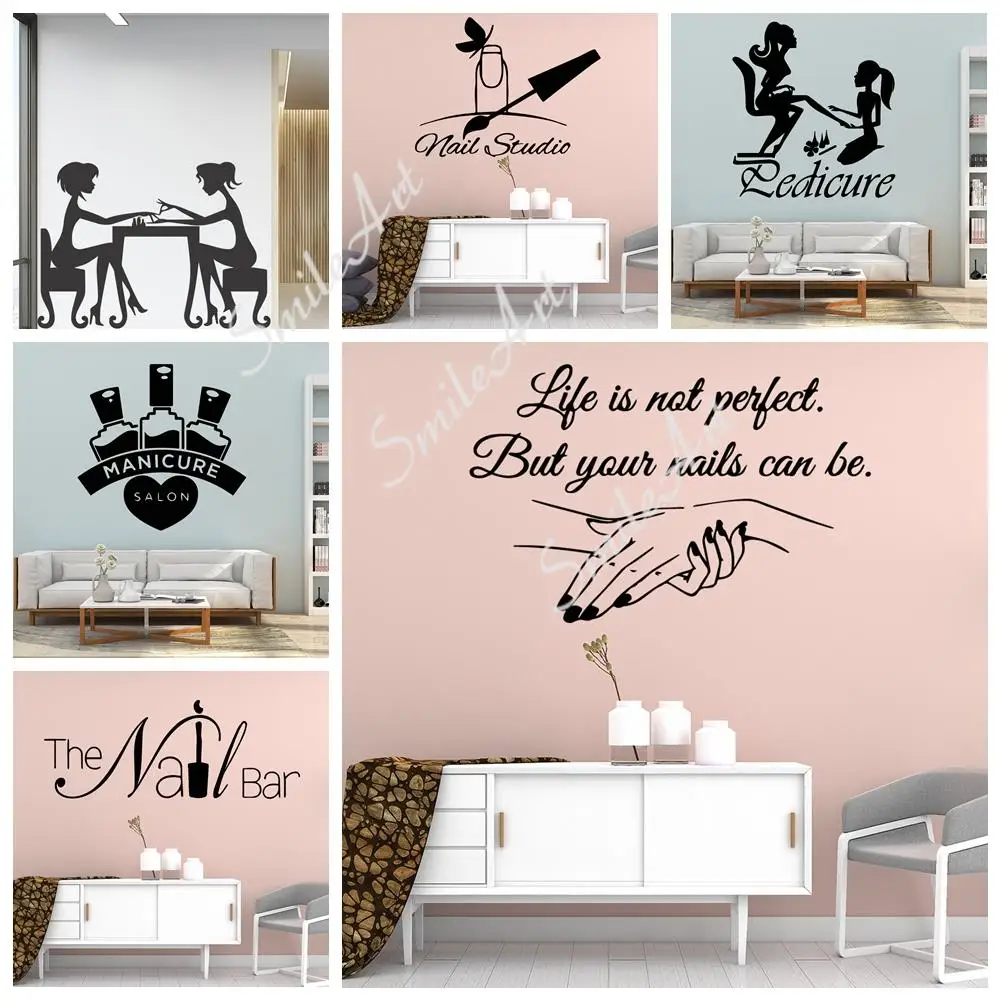 Free shipping Nail Salon Art Sticker Waterproof Wall Stickers For Baby\'s Rooms Decoration Accessories