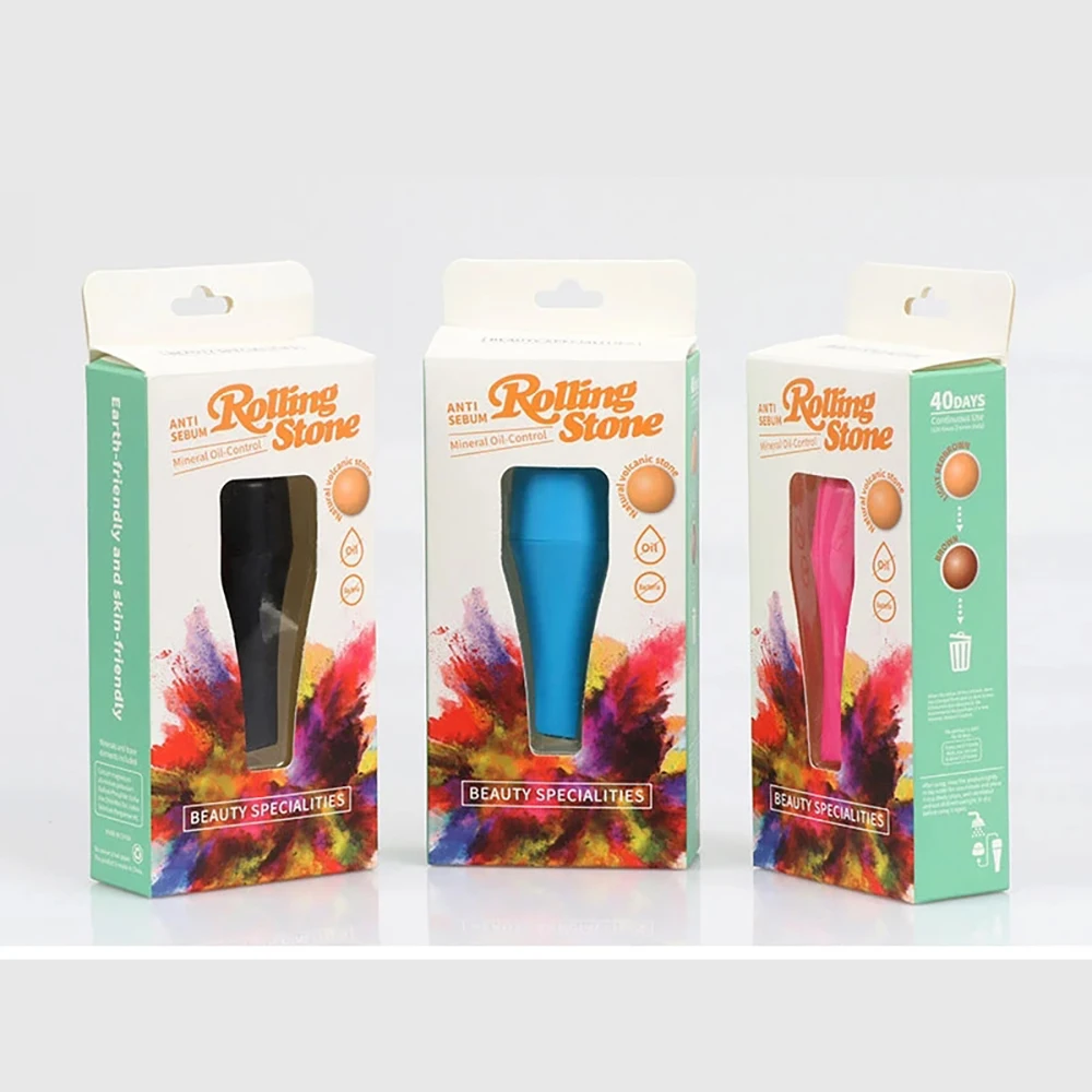 Oil-Absorbing Volcanic Face Roller Cleansing Face Oil Control Absorbent Mini Massager PK Facial Oil Blotting Sheets Paper