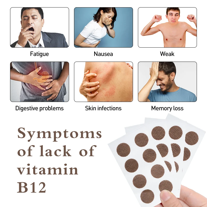 24pcs/lot Vitamin B12 Energy Plaster Eliminate Irritability Promote Cell Mature Body Pain Relief Patch Muscle Relax Sticker