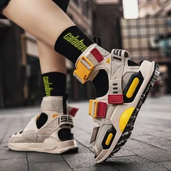 Outdoor Street Sandals 2021 New Summer Beach Shoes Personality Hip Hop Velcro Strap Men Sandals for Male High Top Sandalias