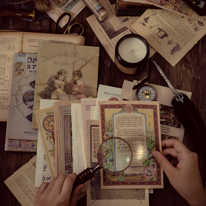 10 pcs/lot Vintage INS Simulation Old book page Scrapbooking material paper Decoration DIY Retro Old newspaper Background paper