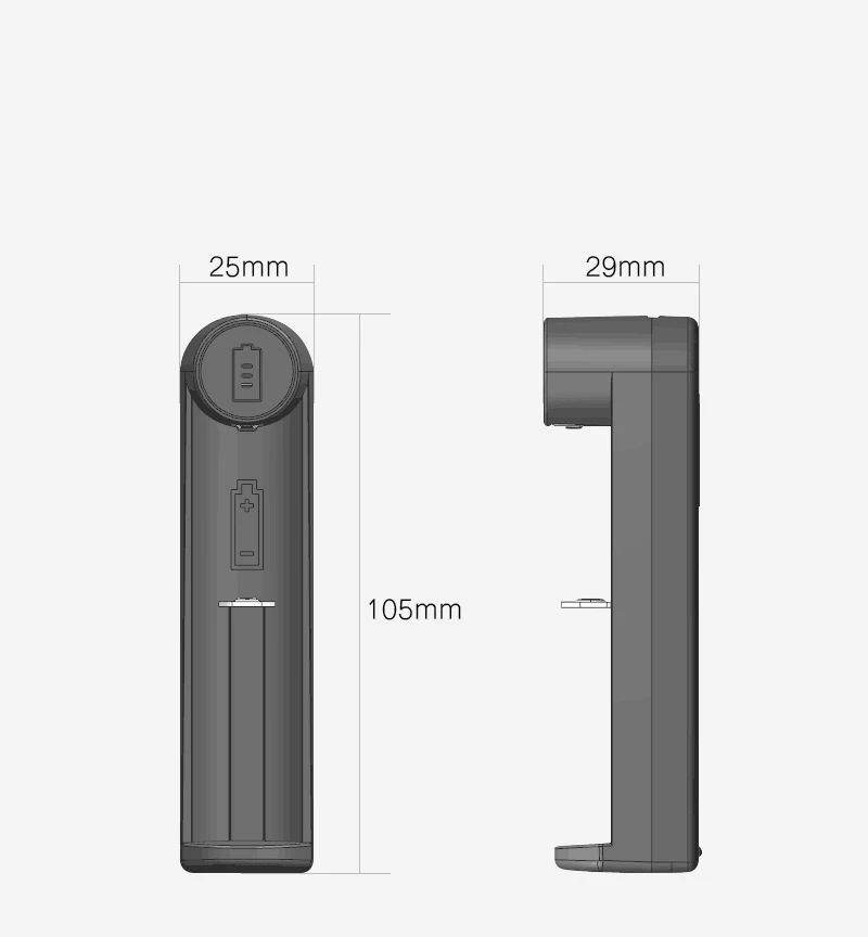 18650 Battery Charger Smart Charging 1 Slot USB for 26650 18350 22650 21700 26700 26500 Li-ion Rechargeable Battery Chargers