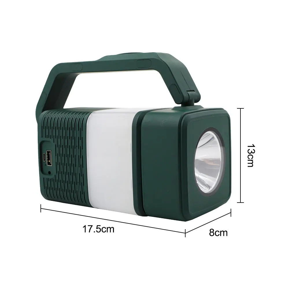 USB Led Lampu Berkemah Bluetooth-kompatibel Speaker Portabel Darurat Lampu Pasar Malam Stereo Woofer Senter Power Bank