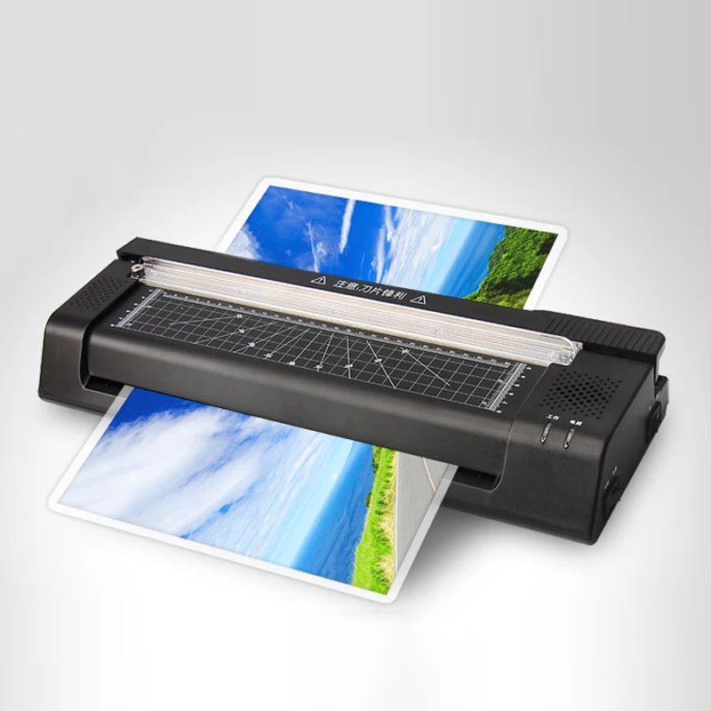 YE381C Photo Laminator 220V Fast Warm-up Laminating Machine With Paper Knife Home/Office Fully Automatic Laminator For A3/A4