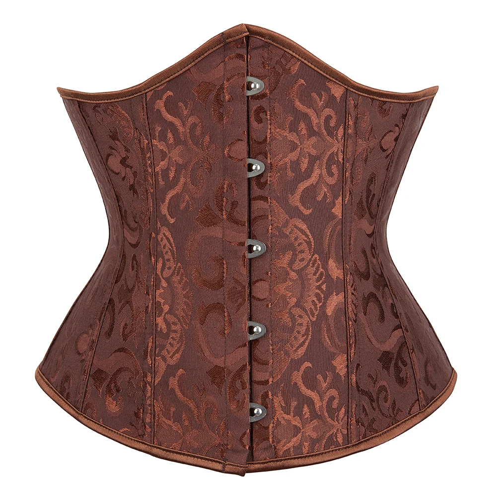 Damen Gothic Jacquard Unterbrust-Korsett Bustier Taillengürtel Schlankheits-Bodyshaper Korsett Dessous Übergröße Party Clubwear – Detail 19