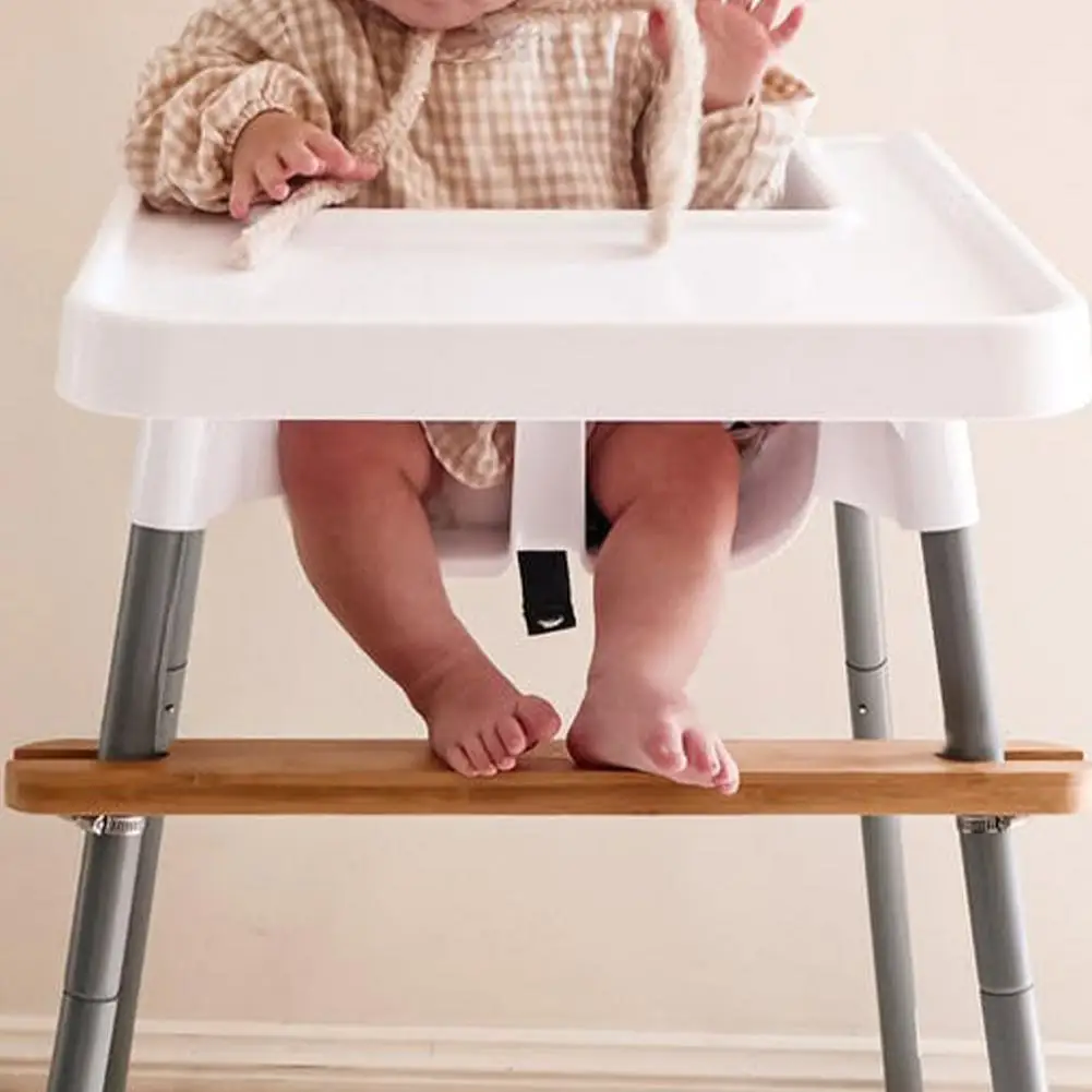 Reposapiés de silla alta para bebé, de bambú Natural trona, reposapiés, asiento de bebé