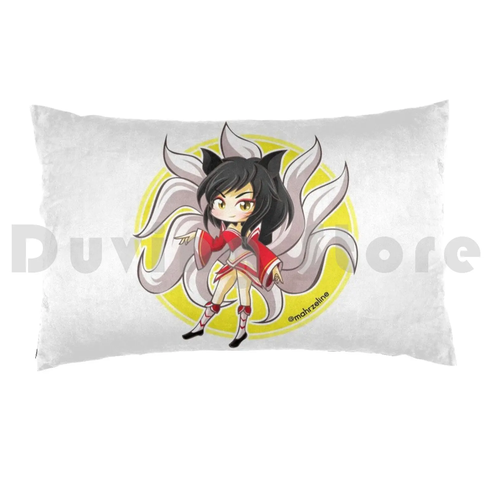 AhriPillow case Ahri Riotgames Anime Cute Chibi Kawaii Pcgames Games White Fox