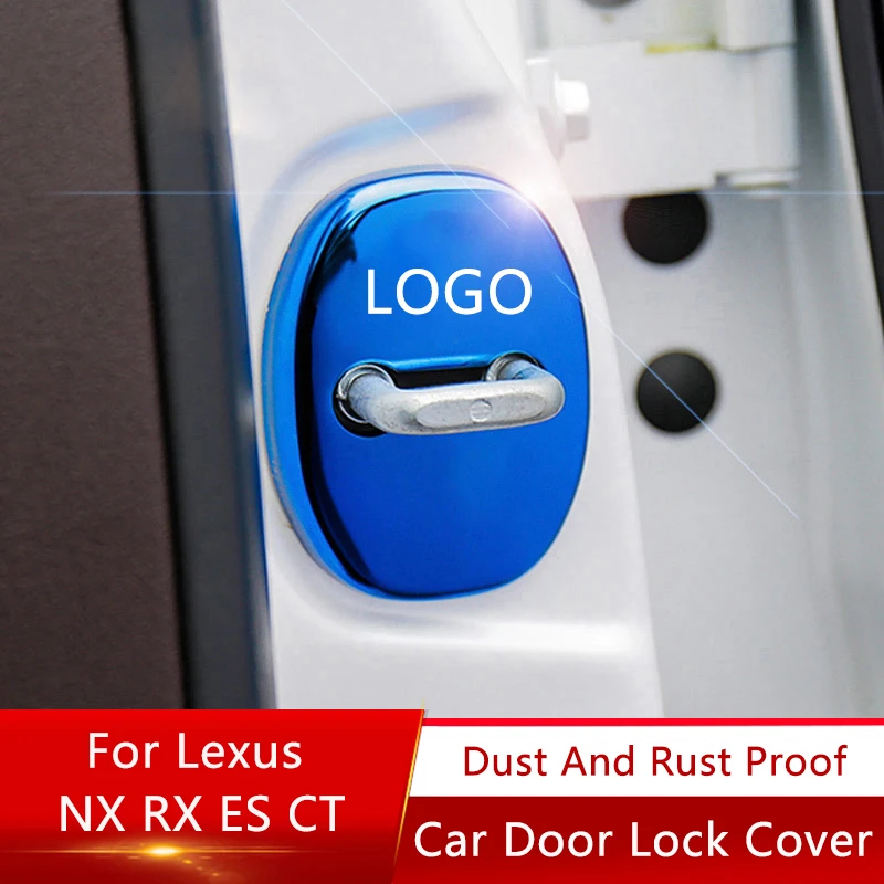 TAJIAN Door Lock Decor Cover Limiter Lid Stopper Cap Antirust Protection Trim Sticker For Lexus NX RX ES CTUXIS Car Accessories