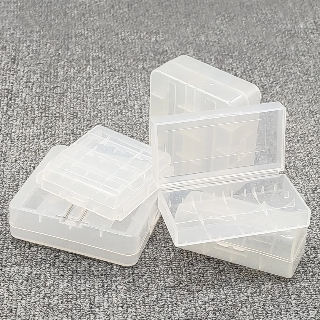 18650 20700 21700 26650 Battery Storage Box Hard Case Holder 4AA  4AAA Rechargeable Battery Power Bank Plastic Case Transparent