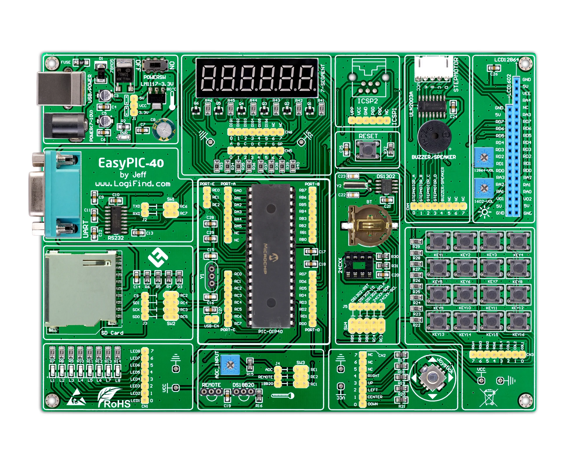 Imagem -05 - Placa de Aprendizagem e Desenvolvimento Pic Mcu Easypic40 com Rotinas de Chip Pic16f877a