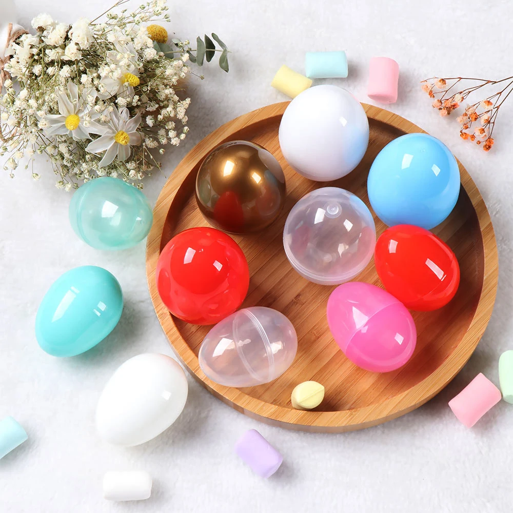 1pc Fillable Egg Plastic Easter Eggs Easter Home Party Decor Funny Games Crafts Add Treats Decoration Gift Toys Accessories