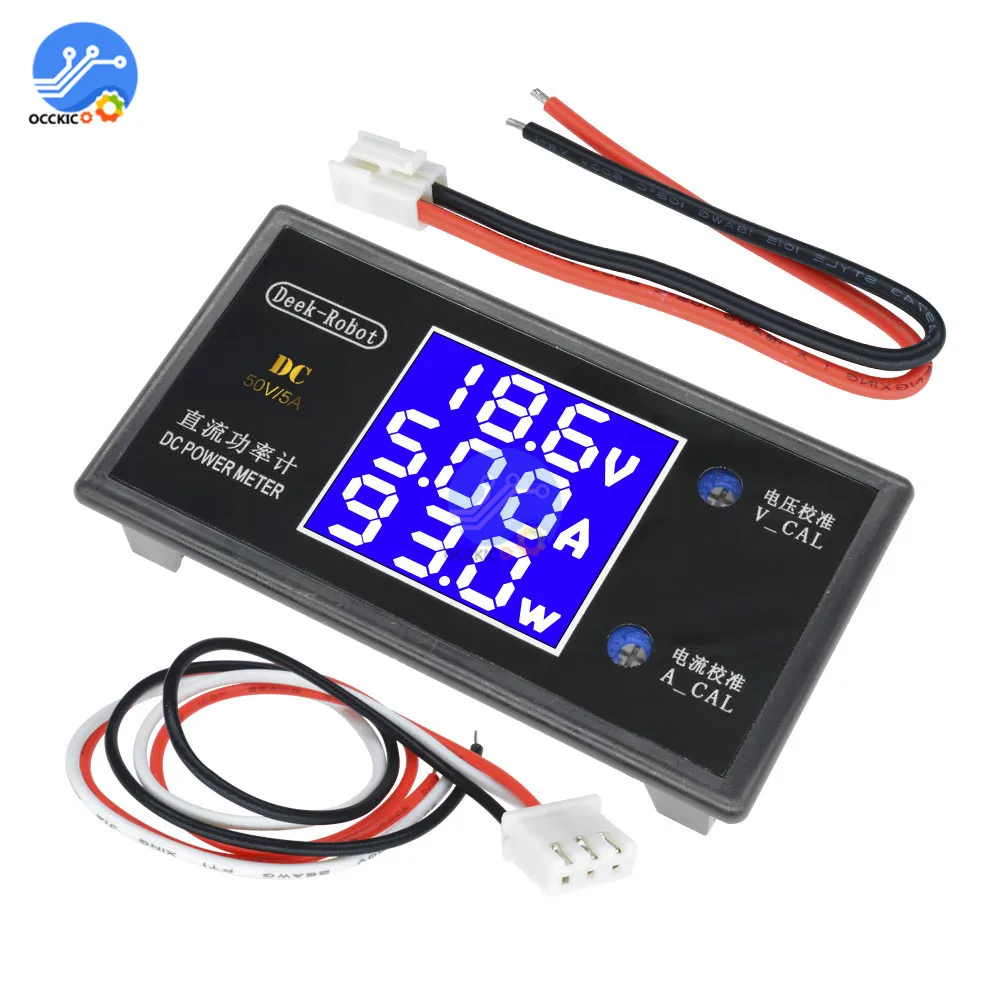 Multifunction LCD Digital DC Power Meter Voltmeter Ammeter Wattmeter Current Power Voltage meter Measurement 0-50V 0-5A 0-250W