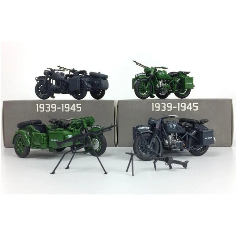 1/24 Scale 750 Alloy Motorcycle Car German Army R75 Vehicle Model Toy Collection Show