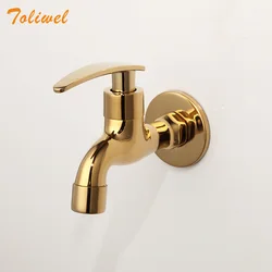 Laundry Bathroom Wetroom Faucet Wall Mount Cold Water Faucet Sink Tap Spigot Bibcocks Water tap Gold Color