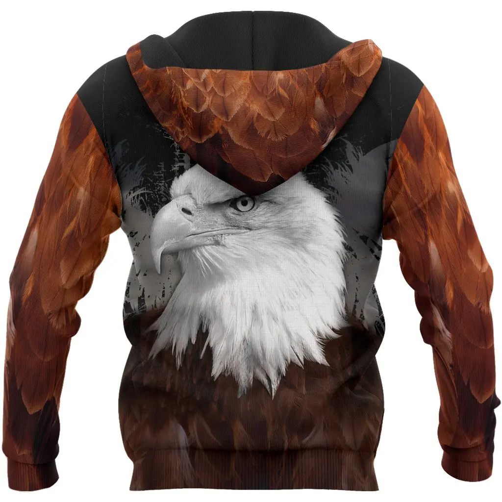 Sudadera con capucha para hombre, ropa de calle con estampado 3D de hermoso Animal, Love Eagle, ropa de calle Unisex, chaqueta informal con cremallera, Jersey KJ516