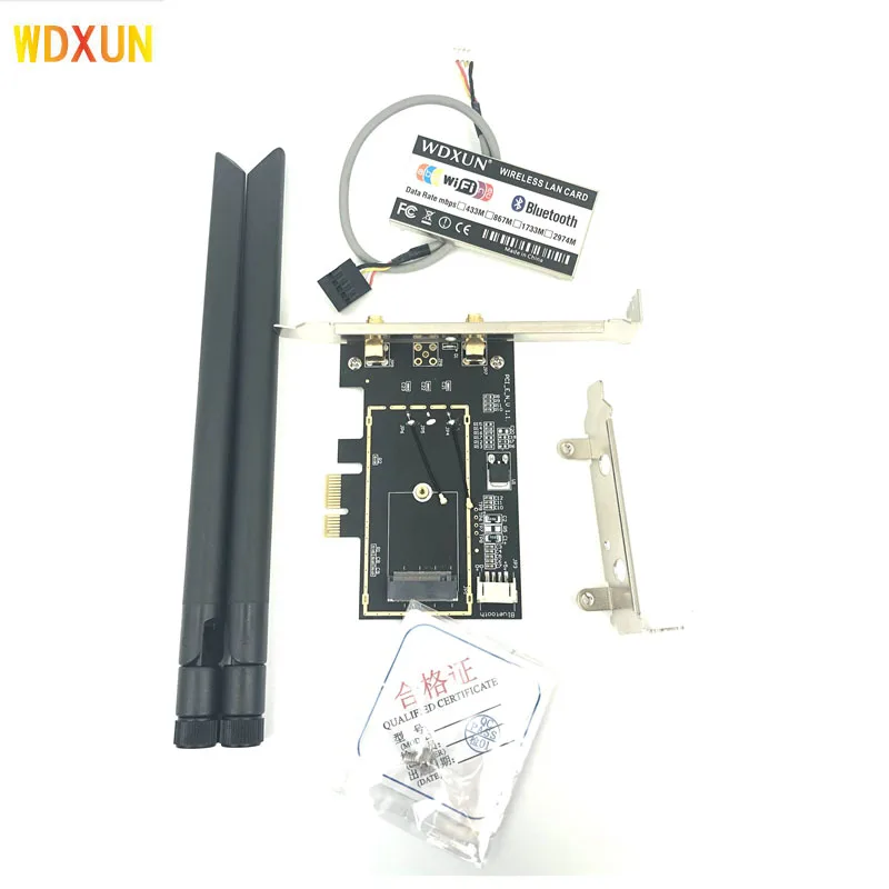 mini pci-e network card for desktop pci-e converter adapter for 7260hmw AX200  BCM94060CD wifi bluetooth desktop WIFI PC CARD