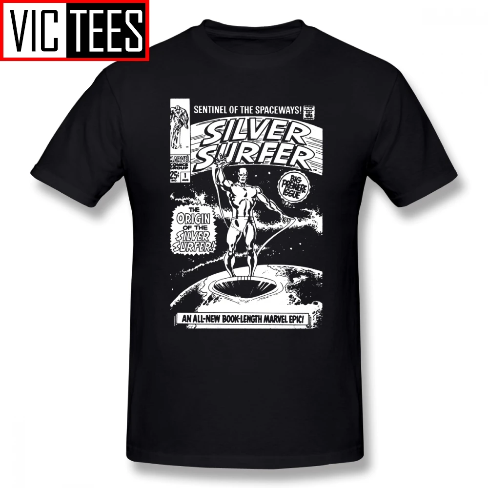 Mens Silver Surfer T Shirts SILVER SURFER JOHN BUSCEMA T-Shirt 100% Percent Cotton Tee Shirt Funny Streetwear Tshirt