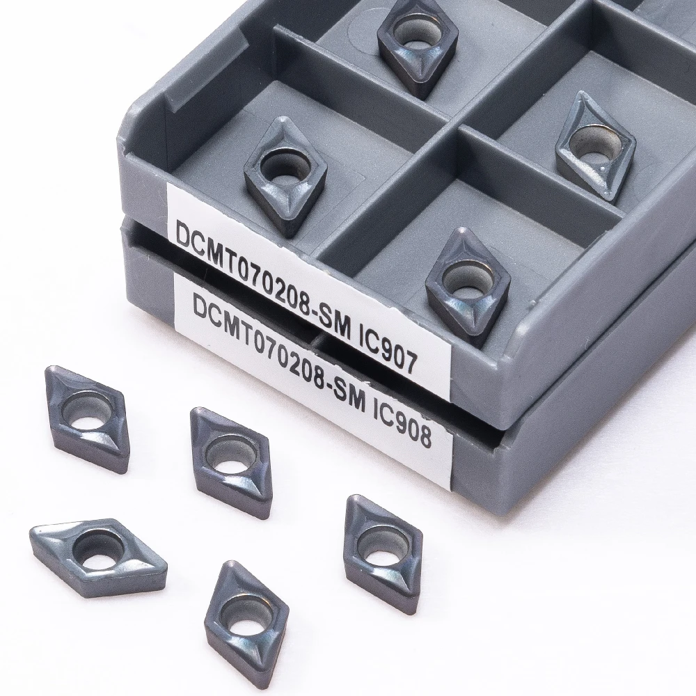 DCMT070204 SM IC907 IC908 tornio con inserto in metallo duro DCMT 070204 lega dura CNC taglio utensile per tornitura interna esterna in metallo