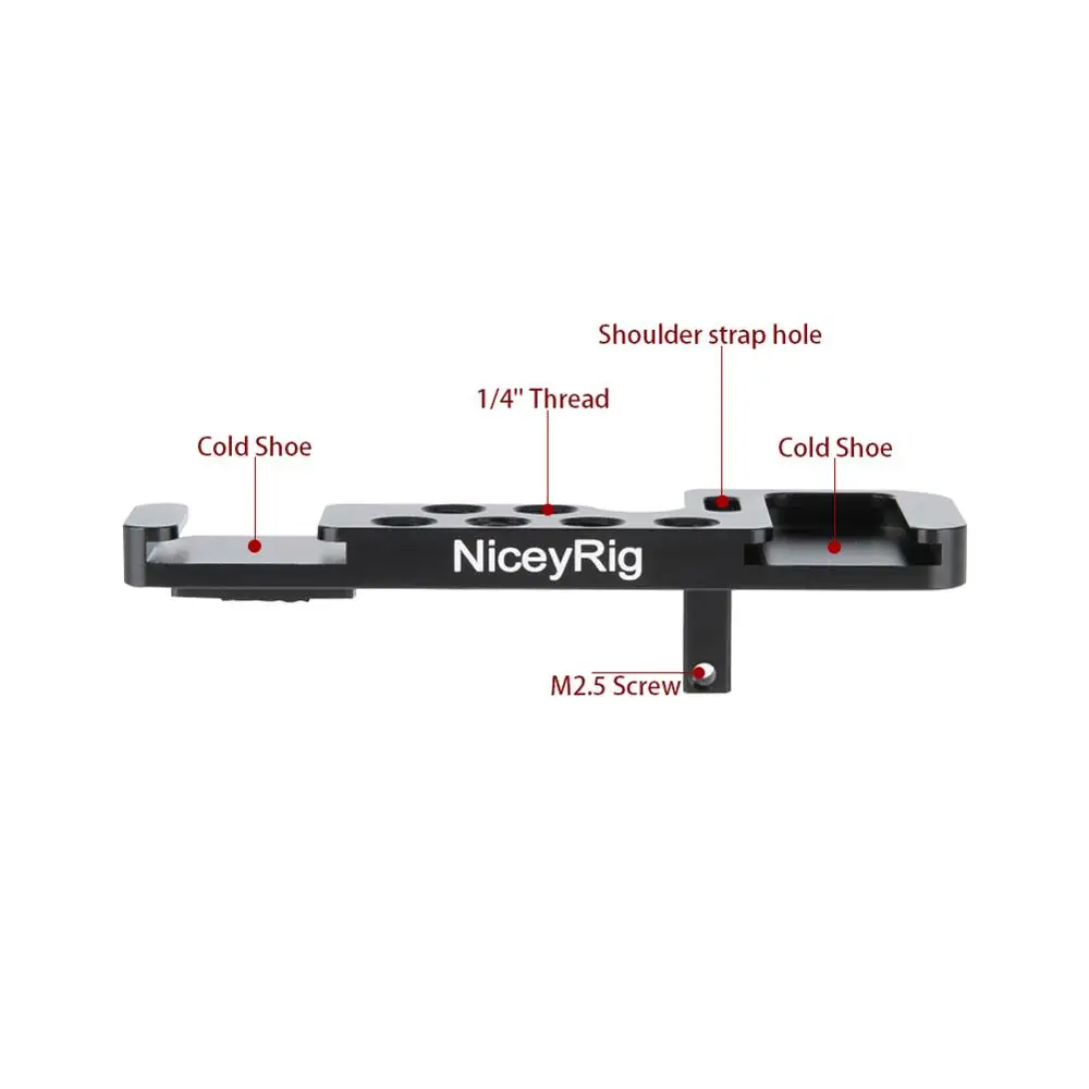 NICEYRIG For Sony A6400 A6300 A6000 A6500 Cold Shoe Relocation Plate Left  Side for Sony A6 Series Camera