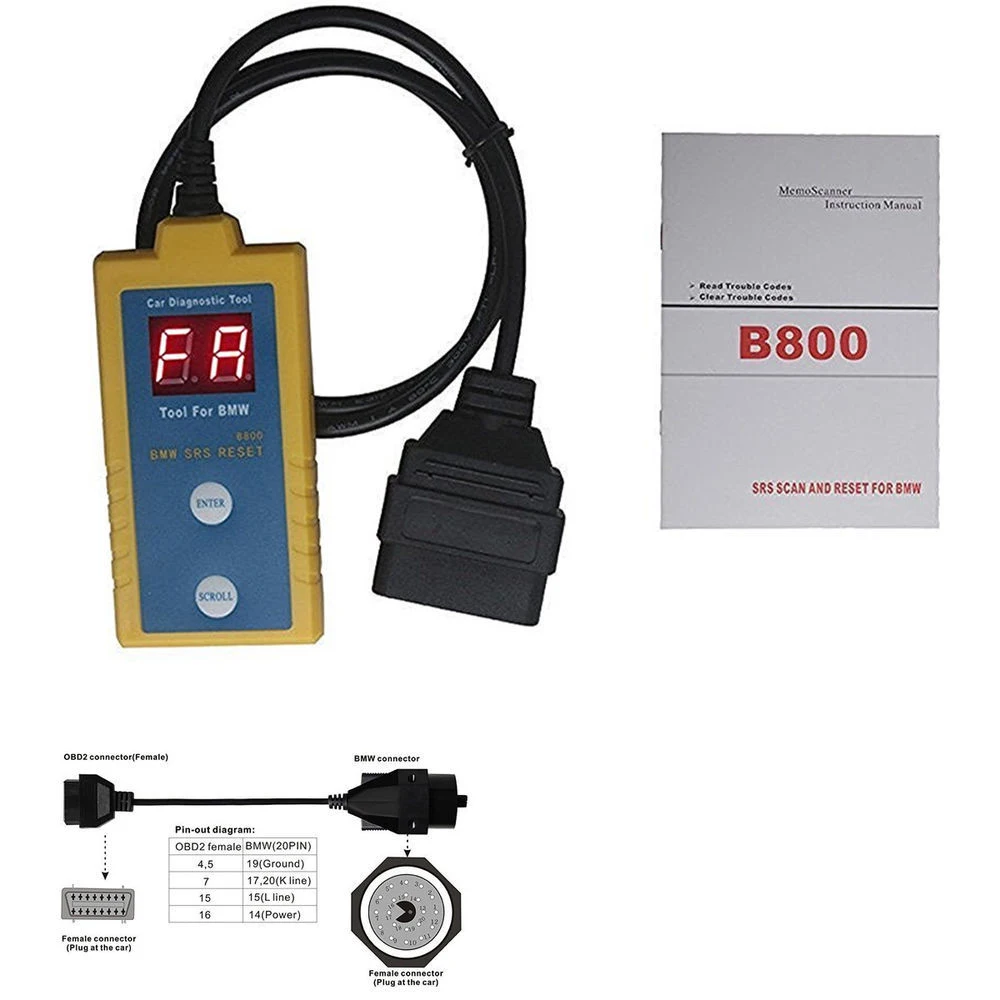 B800 Cars SRS Air Bag Reset Scan Tools OBD2 Diagnostic Scanners For E36 E46 E34 E38 E39 Z3 Z4 X5