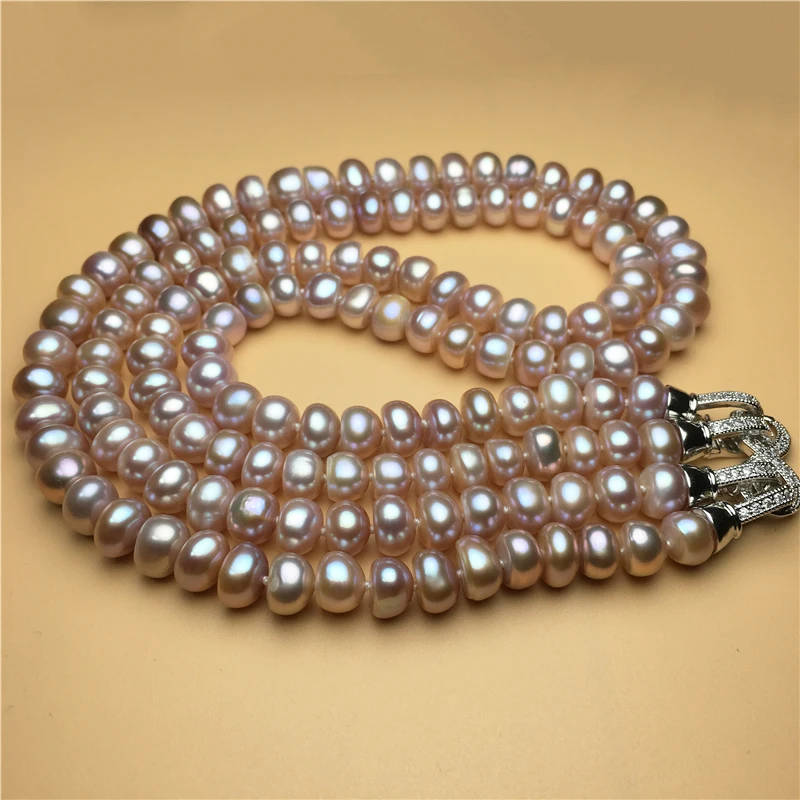 2020 Real Natural Freshwater Pearl Necklace 8-9mm Silver Pearl Chokers Necklaces For Women Jewelry Fashion Birthday Gift