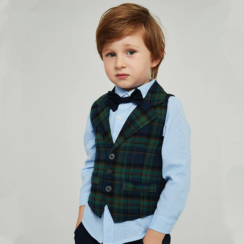 

Sets Boys Kids Vest+shirt+pants Autumn Winter Gentleman Childrens Cotton Clothes Baby Boy Clothing Long Sleeve Suit High Quality