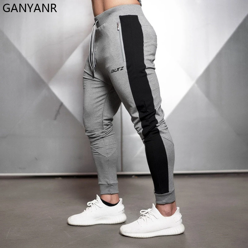 GANYANR Running Pants Men Sport Training Jogging Gym Leggings Trousers Trackpants Jooging Workout Soccer Bodybuilding Sweatpants