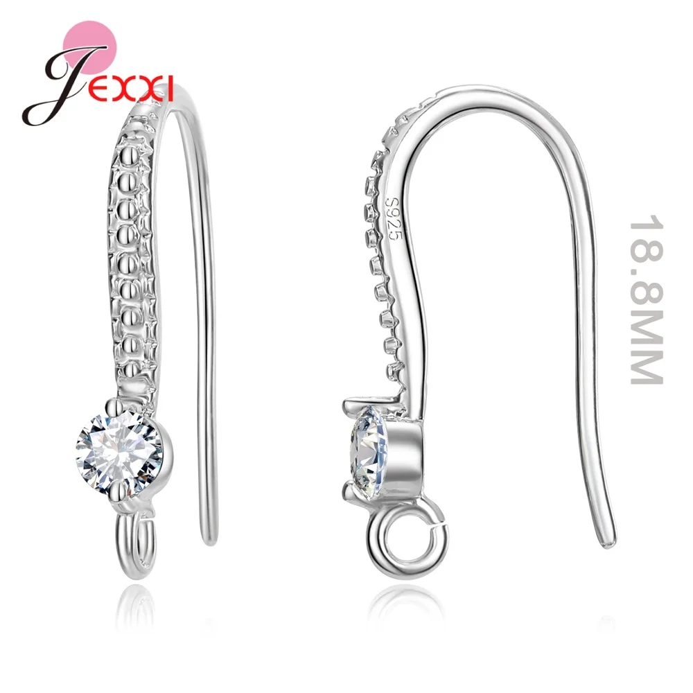 Pendientes de plata brillante para mujer, componentes auténticos para manualidades, joyería de plata de ley 925