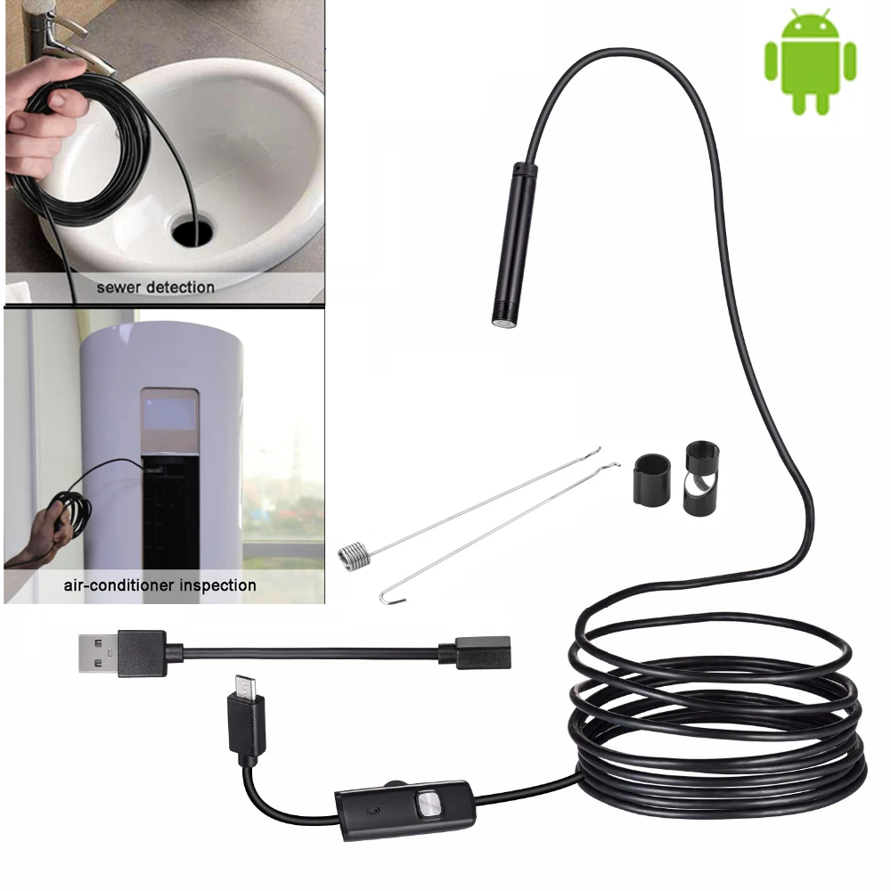 5.5mm 2m Android Endoscope Camera IP67 Waterproof Support OTG&UVC Smartphone HD Snake Mini Usb Endoscope