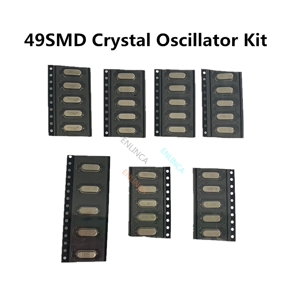 7Values 35Pieces 49S-SMD SMD Crystals kit 6Mhz 8Mhz 10Mhz 12Mhz 16Mhz 20Mhz 11.0592Mhz Mhz 49SMD Crystal Oscillator Kit