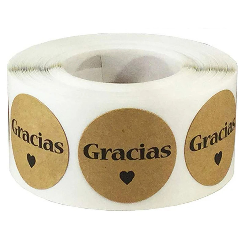 Gracias – étiquettes autocollantes personnalisées de remerciement espagnol, DIY bricolage, décoration de mariage, emballage cadeau de fête d'anniversaire, enveloppe