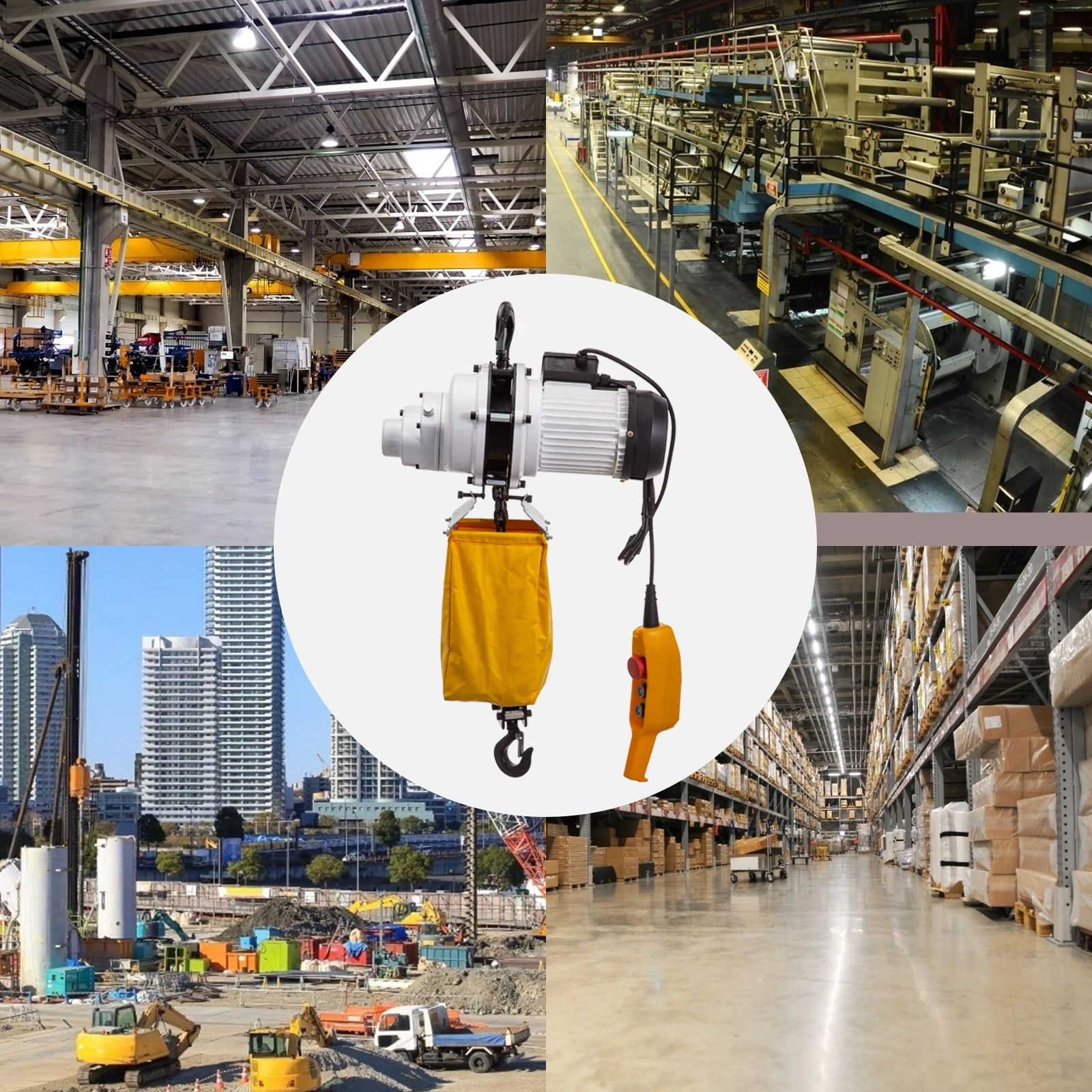 VEVOR 1 Ton Electric Chain Hoist Portable Single Phase Crane Hoist 2200 Lbs Load Capcity 10 Ft /3 M Lift with Wired Remote Contr