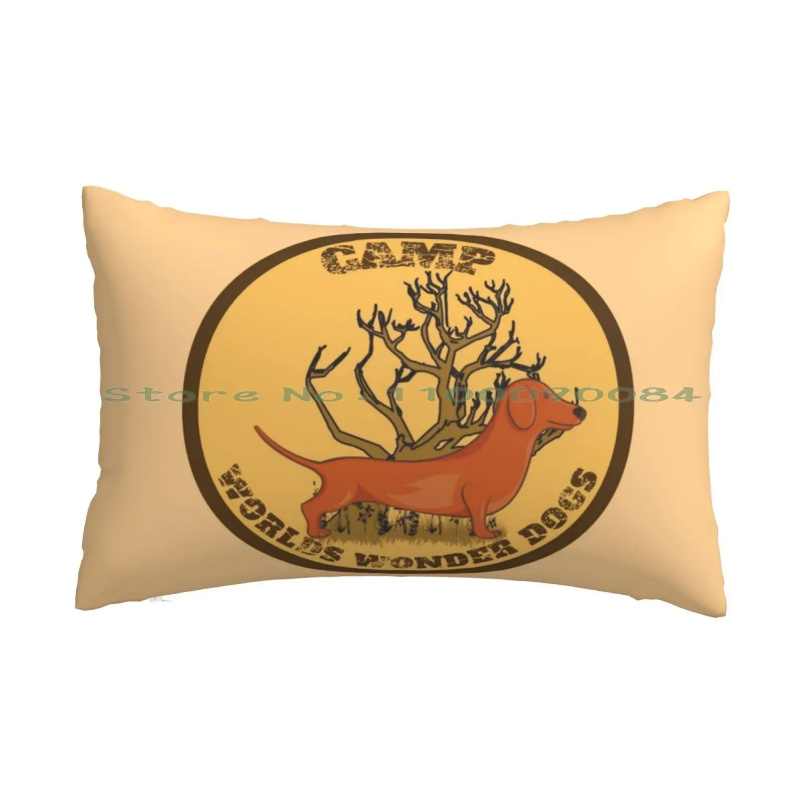 Funda de almohada de Dachshund Camp Worlds Wonder Dogs, 20x30, 50x75, sofá, dormitorio, Retro, viaje por carretera, vacaciones, viajes, senderismo, EE. UU.
