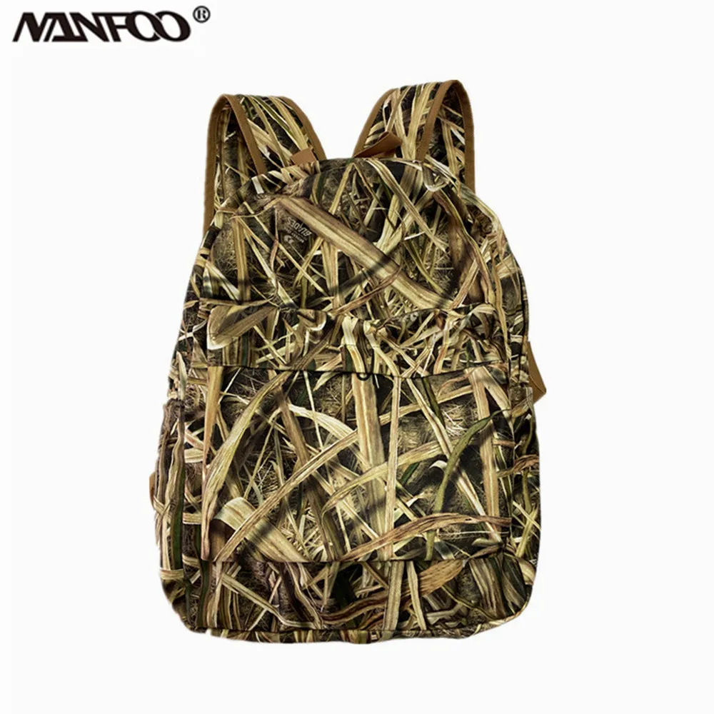 New Tree & Reed Bionic Camouflage Hunting Fishing Backpack Soft Shell Waterpoof Jungle Camo Hunting Bag Outdoor Sports Backpack