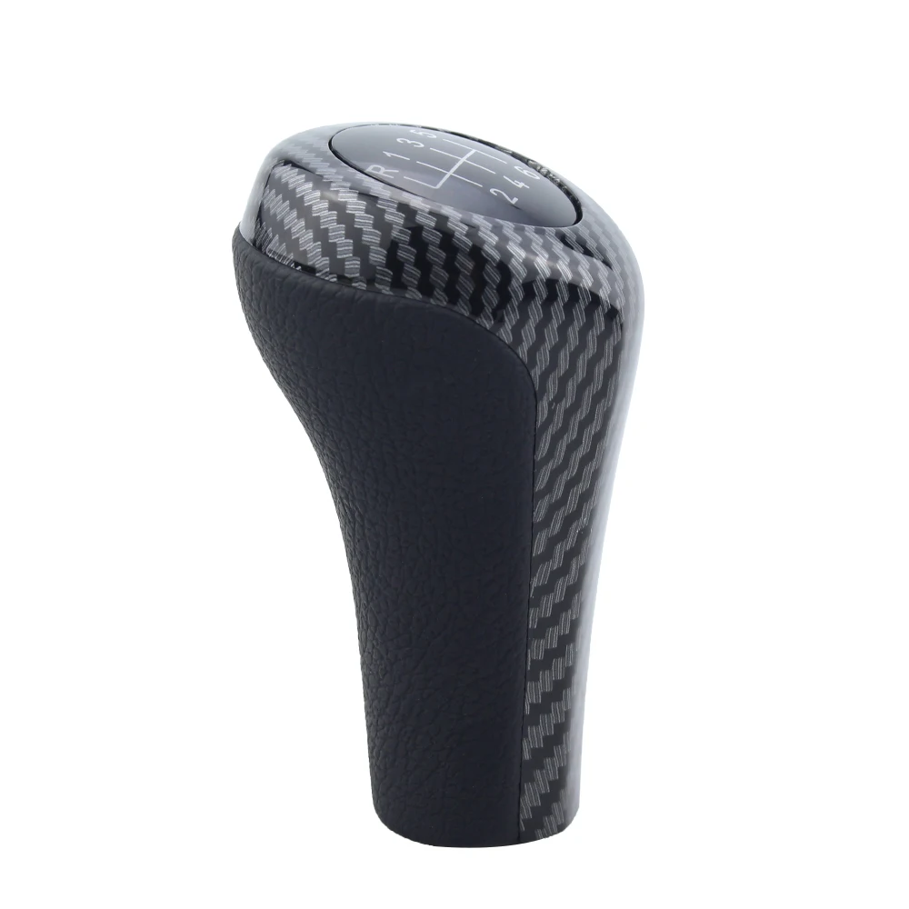 Carbon Pattern 5 and 6 Speed Gear Shift Knob Handball Lever For BMW 1 3 5 7 Series E87 E90 E91 F20 PU Leather - view 4