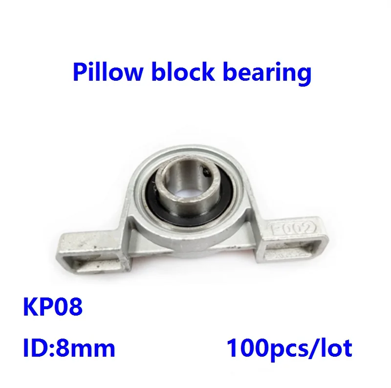 

100pcs/lot KP08 8mm zinc alloy bearing pillow block Mounted support pillow block housing Spherical Roller