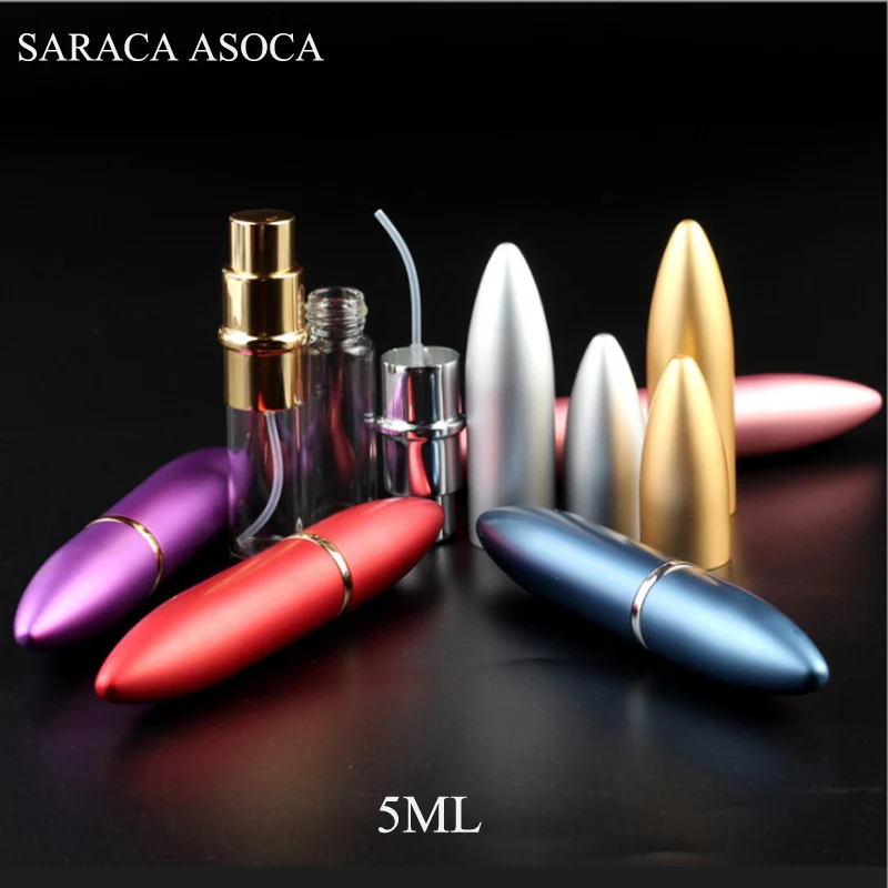 

5ML Round Head Perfume Bottle Glass Spray Bottle Empty Fine Mist Portable Sub-bottle Metal Perfume Bottle