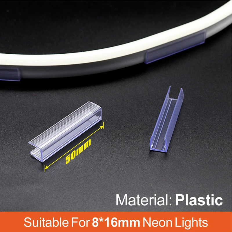 MRTOPELE LED Strip Clips For 12V 2835 Neon Light 6*12mm 8*16mm Plastic Buckle High Quality Flexible Accessories