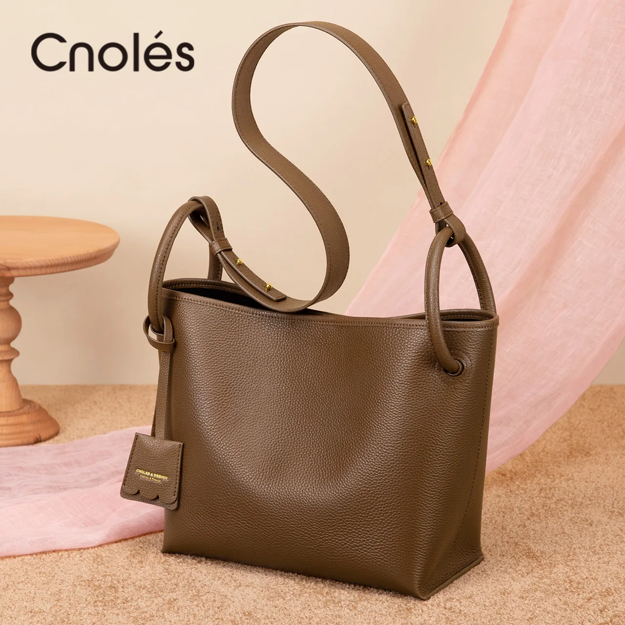 Cnoles Women Tote Bucket Bag Trend New Leather Versatile Female Shoulder Bag Crossbody Messenger Handbags Purse