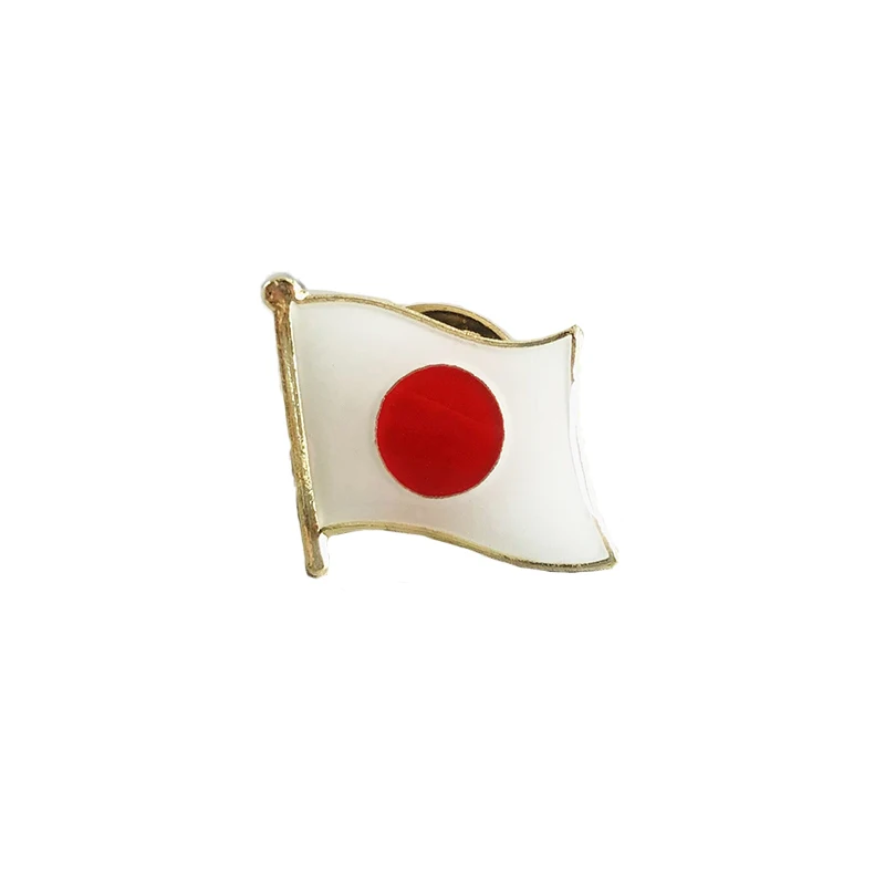 Japan National Flag Crystal Epoxy Metal Enamel Badge Brooch  Collection Souvenir Gifts  Lapel Pins Accessories  Size1.6*1.9cm