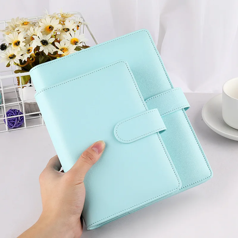 Makronen Farbe A6/A5 PU Leder DIY Binder Notebook Abdeckung Tagebuch Agenda Planer Papier Abdeckung Schule Schreibwaren