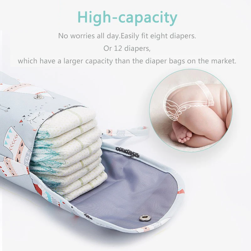 Multifunctional Baby Diaper Organizer Reusable Waterproof Fashion Prints Wet/Dry Bag Mummy Storage Bag Travel Nappy Bag