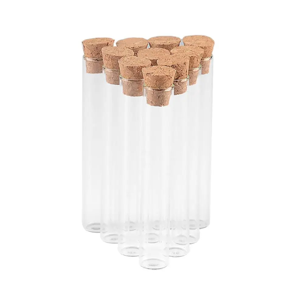 

5ml 12x75mm Small Clear Glass Test Tube Bottles with Corks Stopper Mini Reagent Perfume Jars Wishing Craft Vials 100Pcs