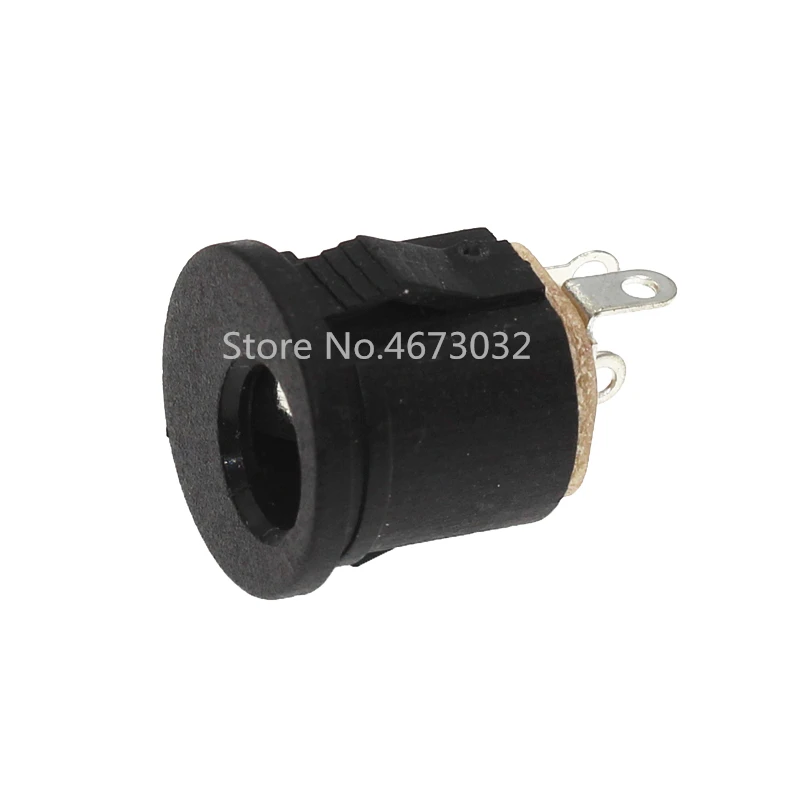 10pcs DC-022K 5.5*2.1mm DC power socket Round hole plug 5.5x2.1 DC connector Panel installation DC-022 With card slot