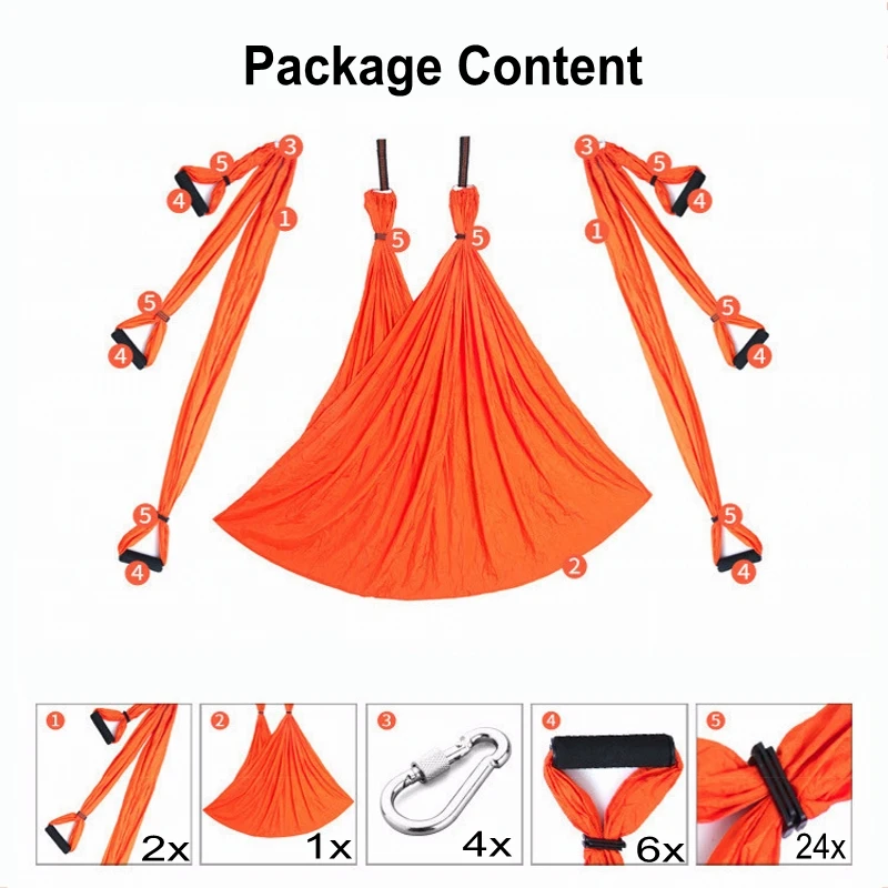 6 Handles Yoga Hammock Anti-gravity Aerial Yoga Swing Set Decompression Fitness Training Inversion Exercises