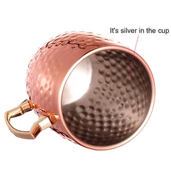 530ml Moscow Mule Mug Drum Copper Plated Tea Beer Mug Handgrip Stainless Steel Water Glass Mugs Coffee Cups Drinkware